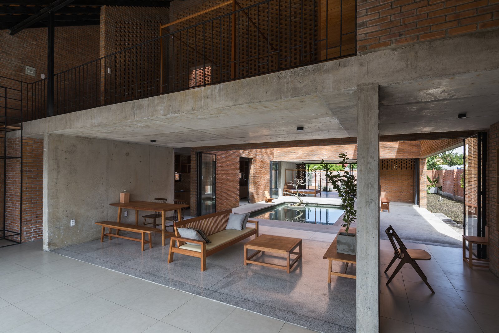 The open plan living and dining room.
