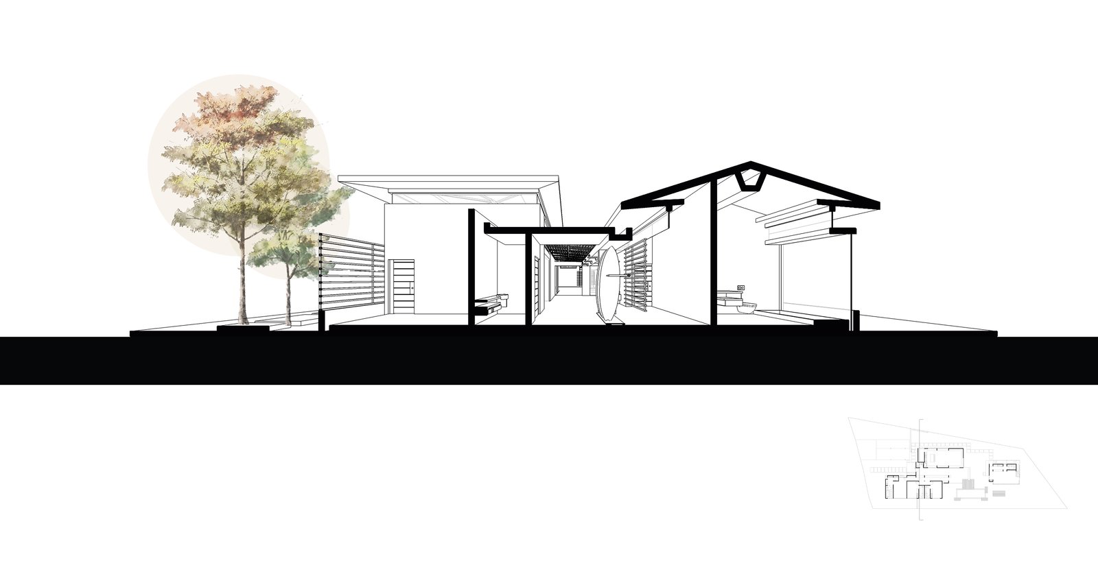 Cross sectional drawing.