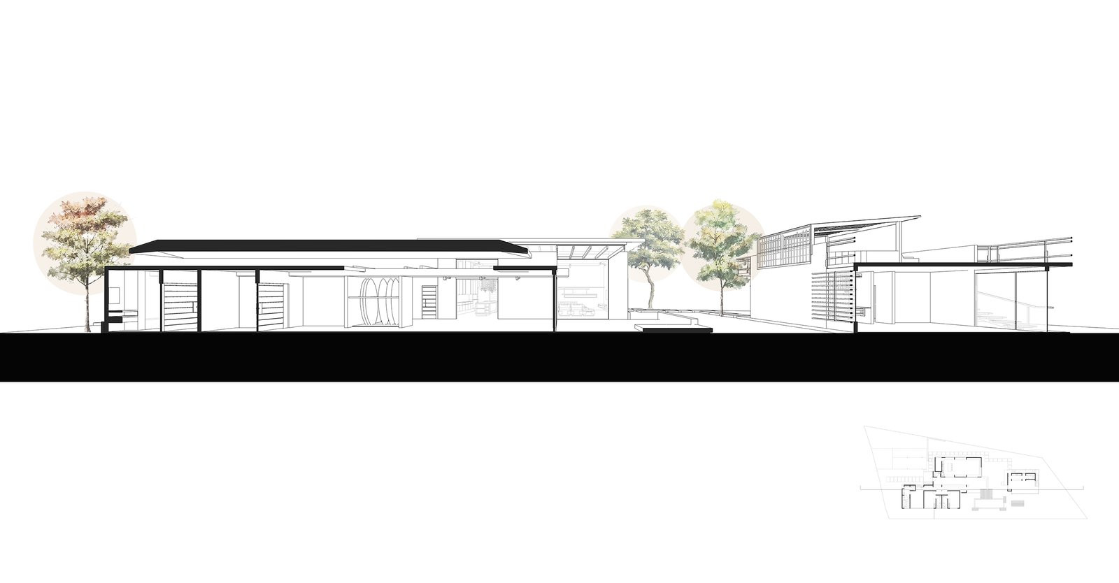 Cross sectional drawing.