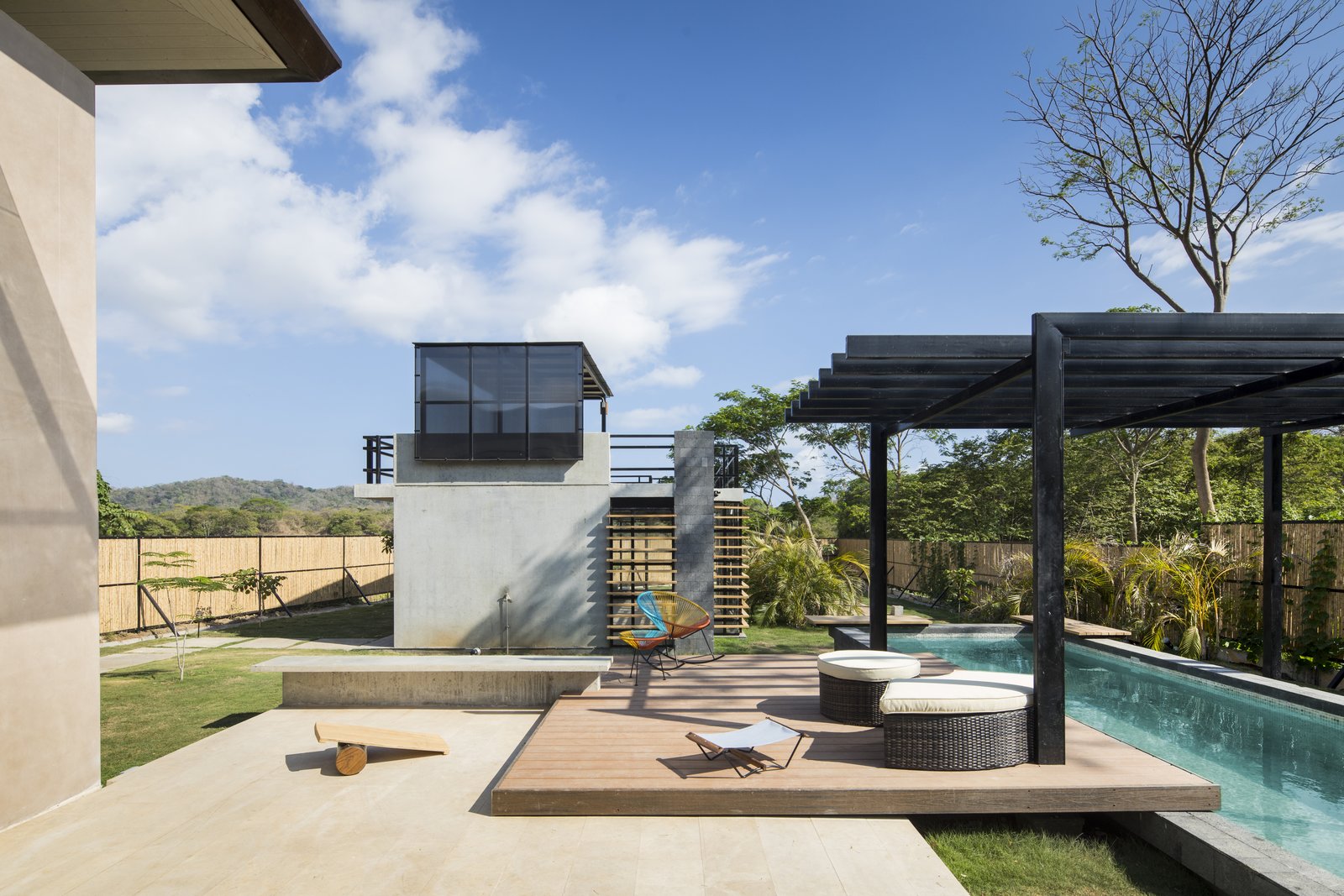 A sundeck by the pool.