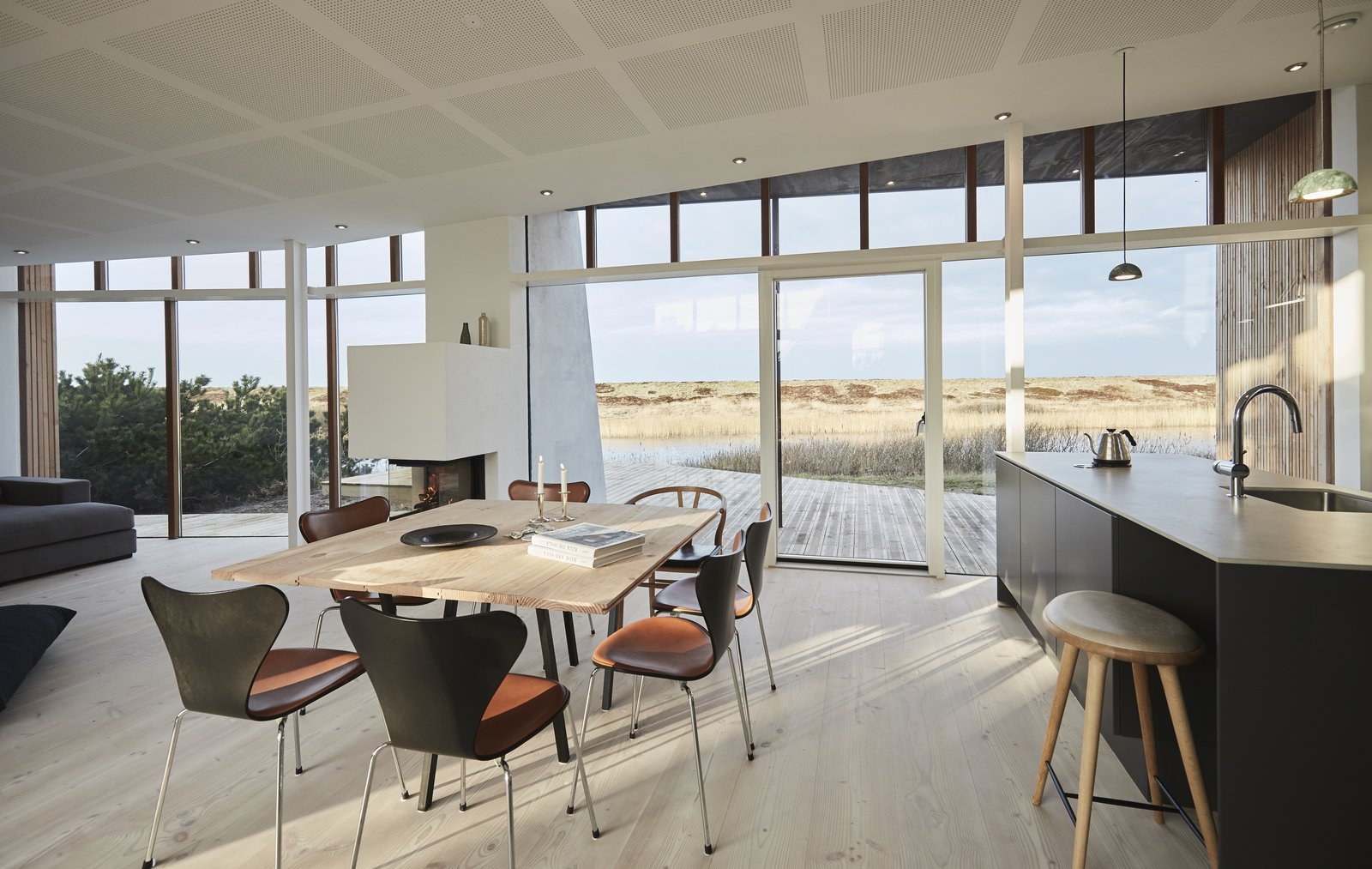 Typical of modern Scandinavian homes, the interiors are bright and airy.