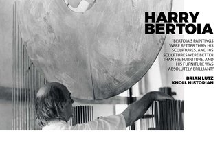 Inspiring Icon / Harry Bertoia - Photo 2 of 7 - Harry in his studio with one of his famous sound sculptures 