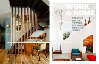 Left: Brooklyn home of Designer Sarah Zames of General Assembly turned this space beneath an industrial staircase that lead up to the roof Right: Architect Kevin Alter helped design the renovation of Sam Shah and Anne Suttles 1920's bunglaow in Austin, Texas. They created a nook under the stairs that houses a vintage Eames chair that belonged to Shah's father. These images appear on www.dwell.com 