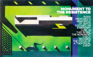 Inspiring Icons/ Aldo Rossi - Photo 5 of 9 - Painting/ Illustration to represent The Monument to the Resistance for Cuneo, 1962