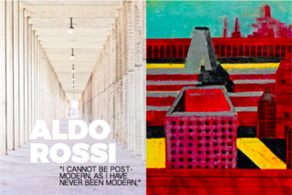 Inspiring Icons/ Aldo Rossi - Photo 7 of 9 - Left: Covered walkway at The San Cataldo Cemetery, Italy, 1971, Right: Aldo Rossi’s painting in inspiration for the cemetery