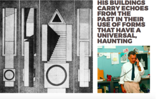 Inspiring Icons/ Aldo Rossi - Photo 9 of 9 - Left: Sketch, Right Aldo Rossi in his office, 1980’s