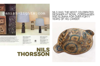 Inspiring Icons / Nils Thorsson - Photo 4 of 9 - Left: From a advert for Baca lamp bases, Right: A bowl from the Baca range