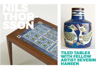 Inspiring Icons / Nils Thorsson - Photo 9 of 9 - Left: Furniture using tiles designed by Nils, Right: Bird motif vase from the Baca range 