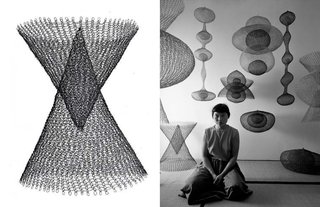 Inspiring Icons / Ruth Asawa - Photo 2 of 5 - Left: Untitled 1950-55, Right: Portrait of Ruth Asawa by Imogen Cunningham