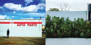 Instagram / Marfa / Texas - Photo 5 of 6 - Left: The town is full of disused gas stations converted into galleries and shops, Right: Cacti at Thunderbird, Photography: Marcus Hay for SMH, Inc 