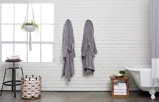 Bath Collection: Behind the Design + Styling Tips - Photo 4 of 6 - Classic Bathrobes, for lounging before or after your bathing rituals; Source: Nicole LaMotte/Parachute 
