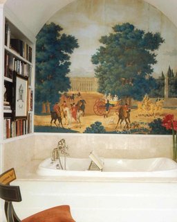 How to Prepare Your Bathroom for Overnight Guests - Photo 8 of 8 - We love how this bathroom’s ample reading material doubles as statement decor; Source: Decoist 