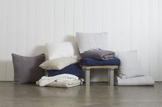 Essential Quilts: Behind the Design + Styling Tips - Photo 1 of 8 - A modern take on the classic quilt, this box pattern garment has a medium weight that’s ideal for layering; Source: Nicole LaMotte/Parachute 