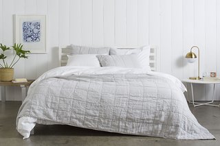 Essential Quilts: Behind the Design + Styling Tips - Photo 7 of 8 - Complement your Bedding with home decor that matches the season. Plants and lighter furniture are great for spring and summer; Source: Nicole LaMotte/Parachute