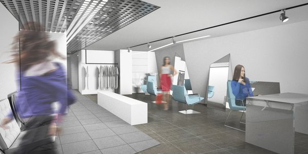 Design elements of the interior are reduced to minimum, in order to keep the focus on functionality. In accordance to this idea, one big portion of the lighting systems is hang above the working area and another is integrated into the ceiling, as if directing the customer from the entrance to the reception desk. The black tubes, purposed as hangers, simplistically ornament the white walls.
Photo 3 of Gazzeli modern home