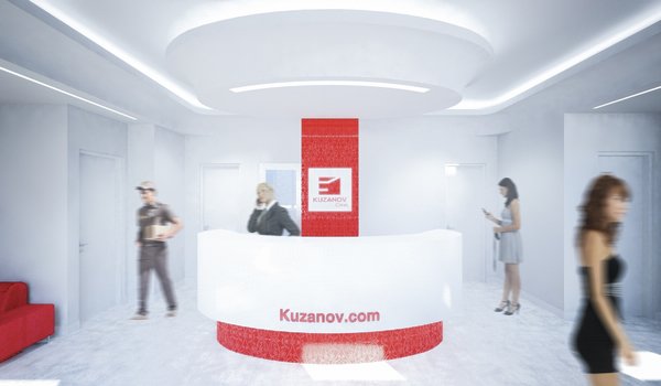 The interior is dominated by white color, as a representation of cleanness. The smooth, curvy entrance hall expands into the waiting room. The red design elements are derived from the two-colored logo of the clinic.
Despite the limitations presented by formerly existed layout, to which the new aesthetics had to be applied, current design came to life as a harmonious piece of its own.
Photo 3 of Kuzanov Clinic modern home