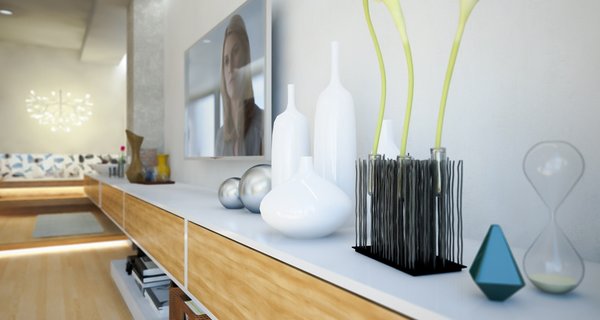 Previously existing walls were brought down, in order to create an open space, unifying a kitchen, a dining room and a living room. Merging aesthetic continues on to the bedroom, where two sinks and the wardrobe become the part of the room, as opposed to traditional approach of keeping them locked away from eye.
The apartment overlooks the city and the mountains, and for the outer visual richness to be fully embraced, the windows were enlarged to the wall scale.
Photo 14 of Double N Residence modern home