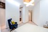 The house is spacious and the interior was designed in a manner, which kept this aspect highlighted: the entrance corridor leads to the large open area, uniting the kitchen, the living room and the dining room; The guest room wall, concealing the wardrobe, has two large incisions, making the wardrobe still part of the bedroom. Compelling design choice was also made for the master bedroom, where two sinks are not shying away from eye, but are rather put on display, as integral element of the bedroom.
Photo 13 of InnerEdges modern home