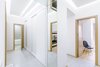 The low budget, family house project posed a challenge of conveniently arranging multiple rooms in small area. Pre-reconstruction edges of the walls were toned down, in order to conform to the new, minimalistic aesthetics and letting two colors prevail in the interior was also the part of the concept.
The white walls and the large mirrors make the space appear sizable. The wooden components of the interior bring a unifying ambience into play. The technical lighting illuminates the rooms without distracting the eye.
Photo 7 of PureLight modern home