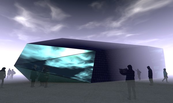 The form was unambiguously derived from functionality, which precisely implies, that more swelled part of the building is the busiest one: it holds the restaurant, the administration and the winter garden. Design was originally conceived as an oval shaped entity, but was simplified later on by breaking the silhouette down with interconnected lines, still keeping the plasticity. The opposite poles and the middle part of the space are strategically made of glass, so that the whole building is illuminated with a natural light during the day. Photo 5 of Slitlight modern home