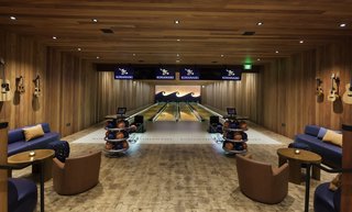 Custom four lane bowling alley.