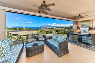 10 Dream Modern Home Rentals In Hawaii - Photo 4 of 10 - This spectacular three bedroom, three and a half bath, 3,500 square foot, two level home is nestled on the South side of Hoolei, on a very private quiet cul-de-sac bordered by the Wailea Blue Golf Course and a lush green belt slope. As you gaze across the green belt, the view of the deep blue Pacific Ocean view is breathtaking. Between the palms, waves gently break on one of the best beaches in the world.