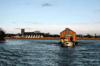 14 Really Romantic Island Resort Retreats - Photo 9 of 15 - Upon delivery, Big Red was too big to fit through the narrow woodland track that provides access to Mudeford Spit, forcing Ecologic Developments to secure two ex-military pontoons that they use to float Big Red in down the river, bypassing the tight woodland. 