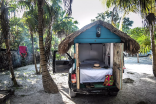 14 Really Romantic Island Resort Retreats - Photo 15 of 15 - And just for fun, we thought we'd finish up on the other end of the scale, and what could be more romantic than this "room" for two to be found in Ultimo Maya Camping Grounds in the Sian Ka'an Biosphere Reserve. Experience the natural beauty of a secluded beach, the sounds of the waves and jungle. You will be in the heart of this reserve, allowing you to walk along miles of white sandy beaches, visit the mangrove-lined lagoons, sit around a campfire or just hang out on the beach and take in this secluded sanctuary. You will sleep soundly meters from the beach, and have access to shared bathrooms and showers with hot water.