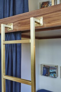 California Dreamers: Boys Bedroom By Sarah Barnard - Photo 3 of 3 - Sarah Barnard designed the custom brushed brass ladder and bed rail to complement the antique metal finishes.