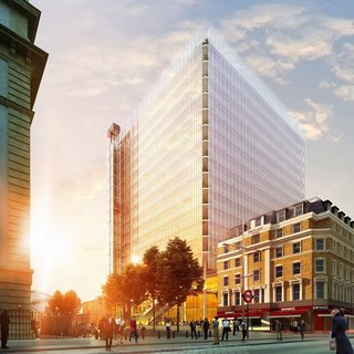 12 Renzo Piano Buildings We Love - Photo 8 of 12 - Also a work in progress, Piano has cut 54 stories from his stalled Paddington Pole skyscraper to create a new proposal for a "floating" glass cube on London's Paddington station. The 18-story building comprises a 14-story office block that's raised 39 feet above a large public space.