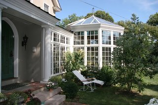 "Our rooms are made with pristine wood species and the finest glass to allow the cleansing light from the sun brighten your home," runs Creative Conservatories' marketing material, and what better way to put it. The classic, Victorian styling of this octagonal model really caught our eye.