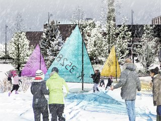 Say Goodbye to the Cold With a Look Back at Two of Toronto’s Winter Design Exhibits - Photo 5 of 5 - "Leeward Fleed" installation by RAW, part of Ice Breakers, located at Canada Square in Toronto.