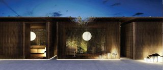 Cabana at night 