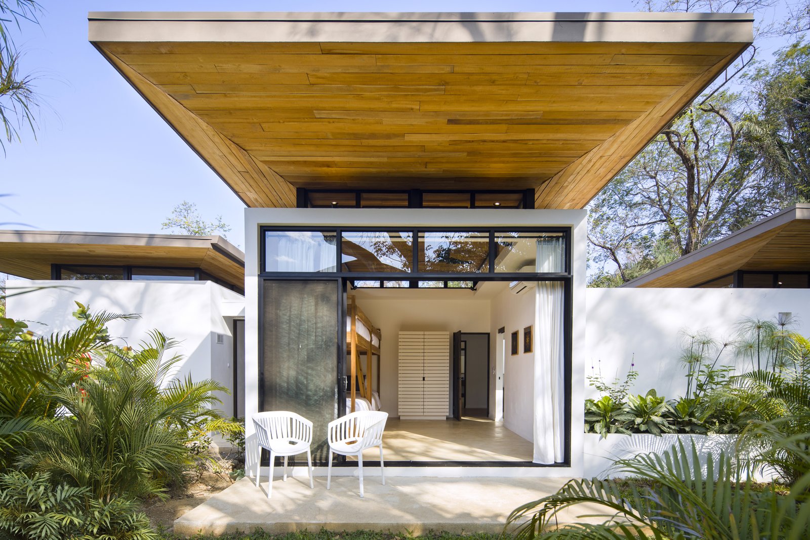 The underside of the overhanging roof represents the area's local craftsmanship.