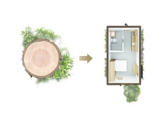 A Modern Micro-House in Portland Clad in Local Fir - Photo 1 of 8 - A diagram portrays the connection between the natural elements and the built form. 