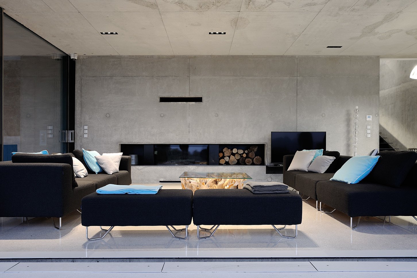 The living room.