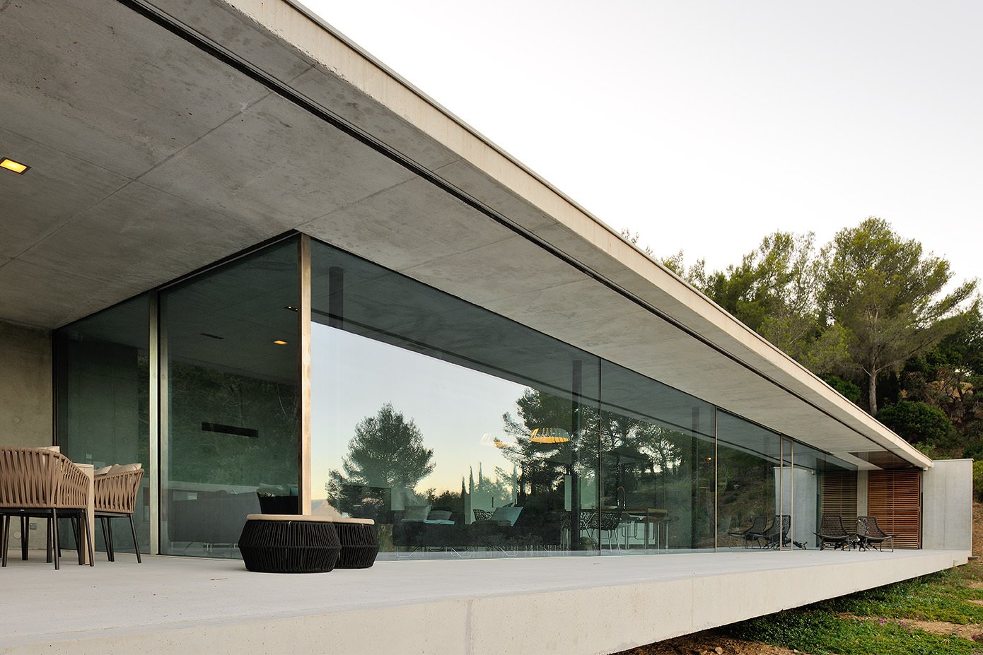 Glazing facing the sea.