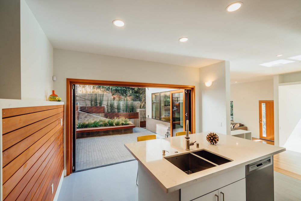 Retractable screening can provide protection from insects and privacy.