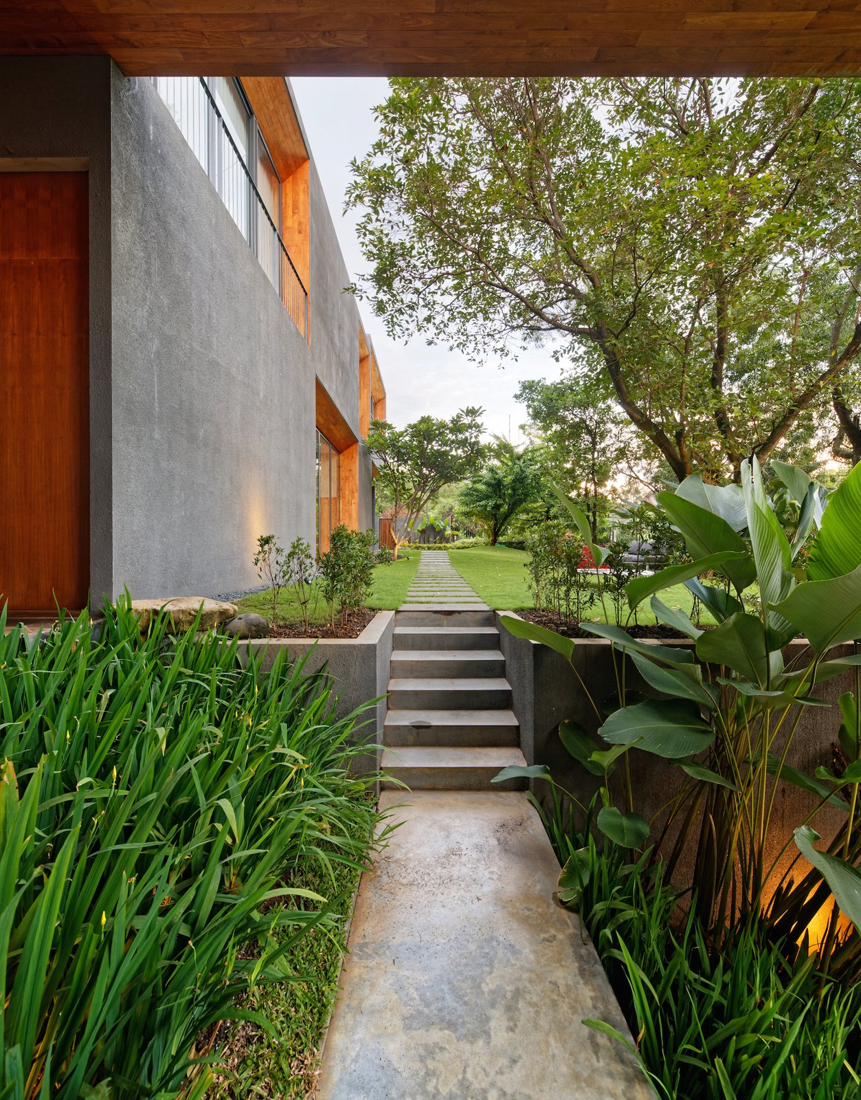 Transitional spaces were key in the design.