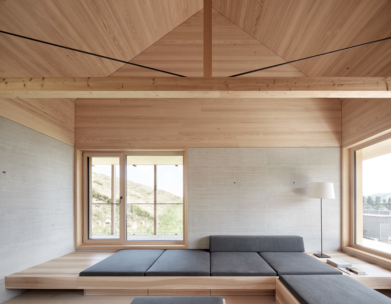 A restrained materials palette gives the minimalist home a crisp and clean appearance.