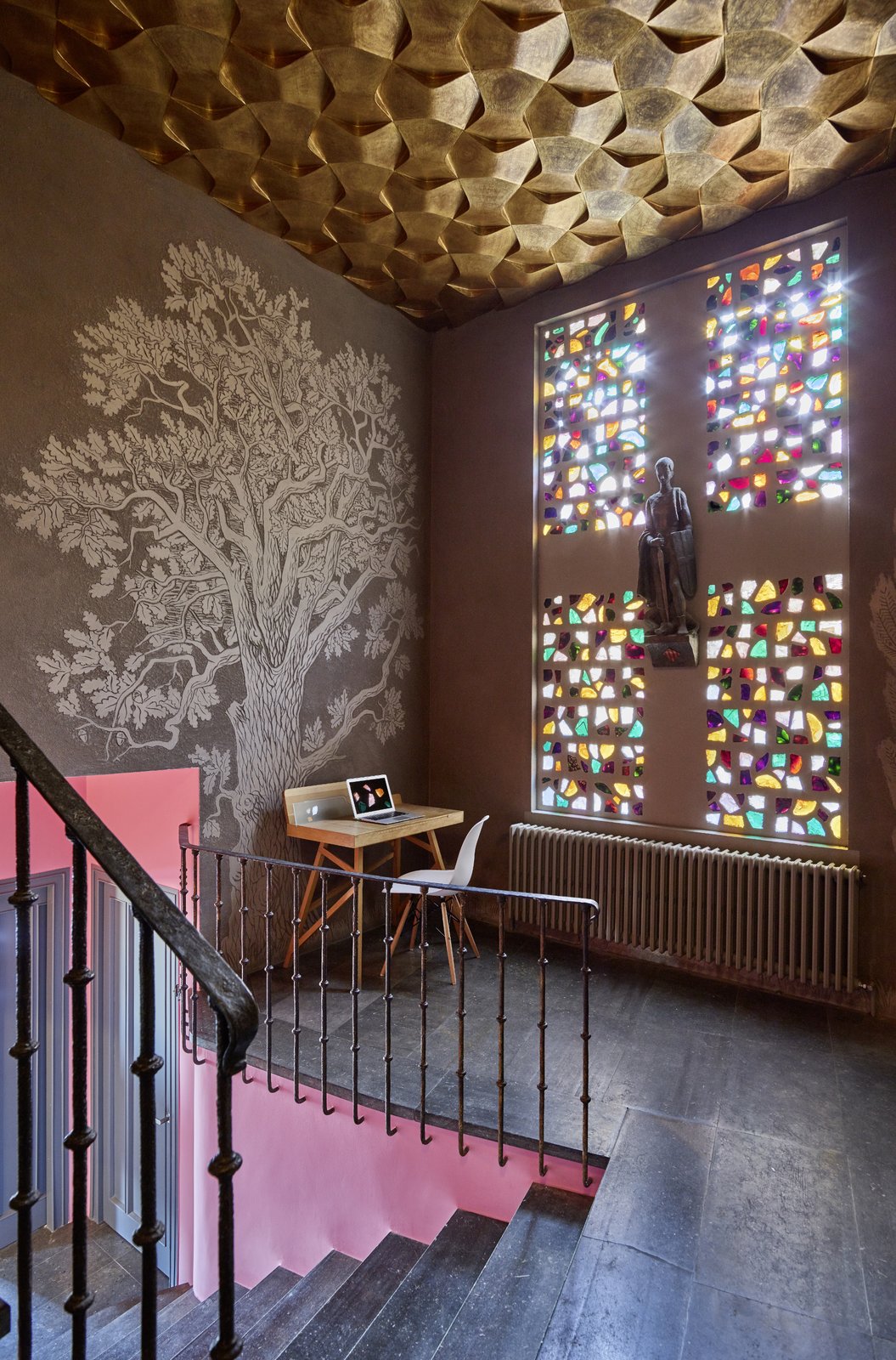 Entrance hall with original art from the 50's made by original owner.