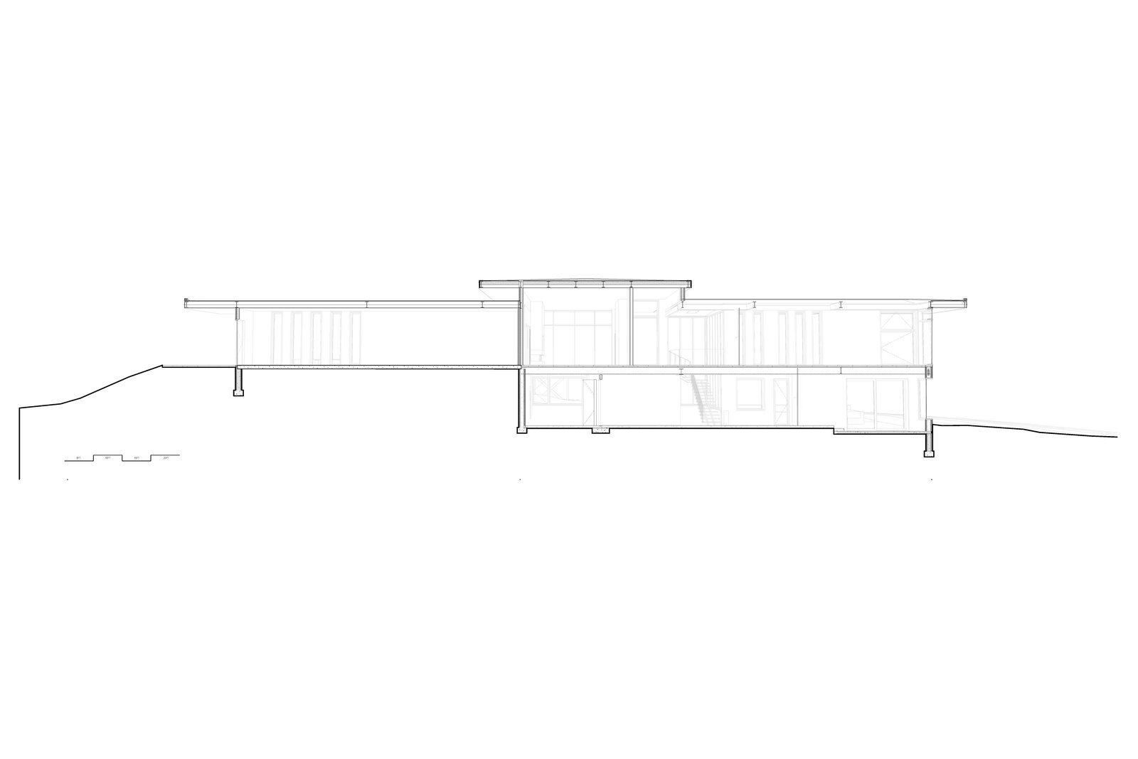 longitudinal sectional perspective drawing