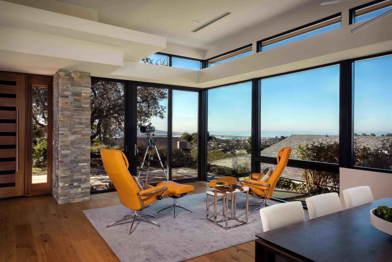 Lounge space with coastal views