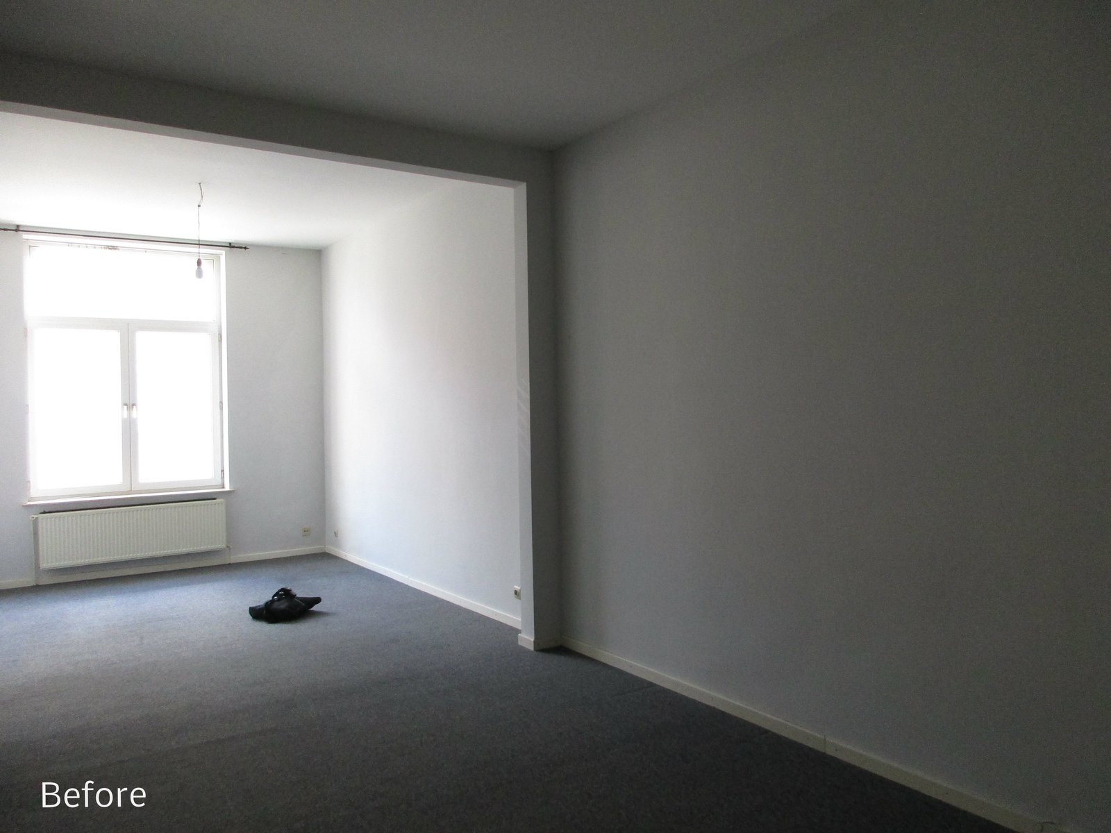Before: open plan dining/living room