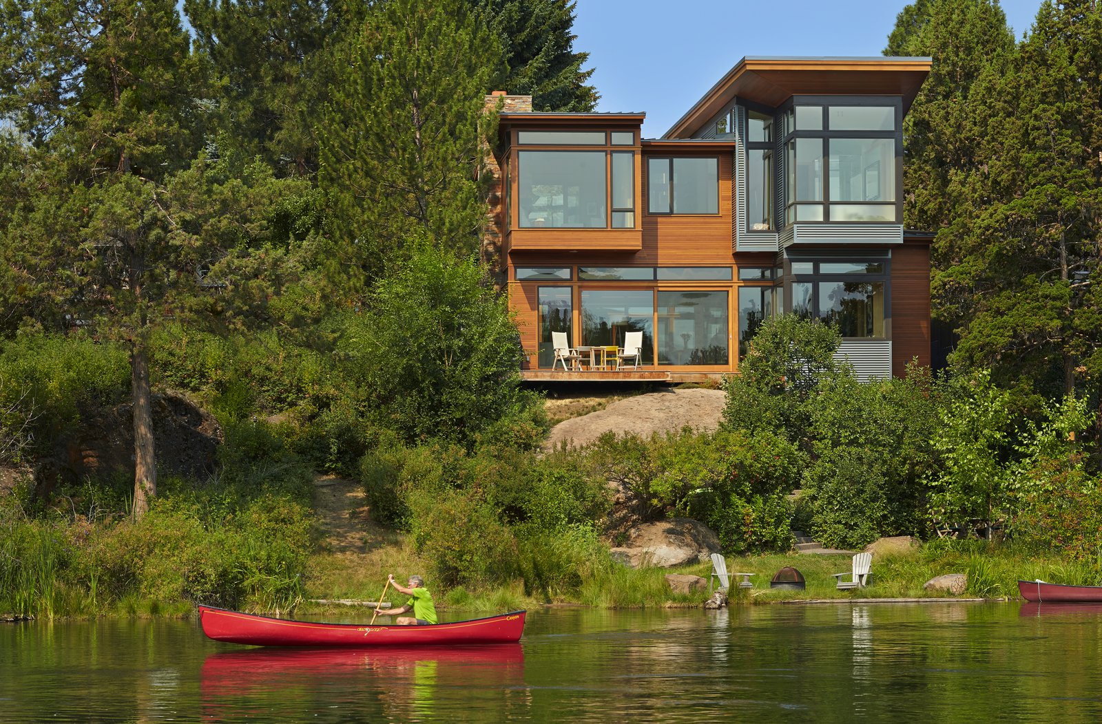 Exterior view of house from Deschutes River