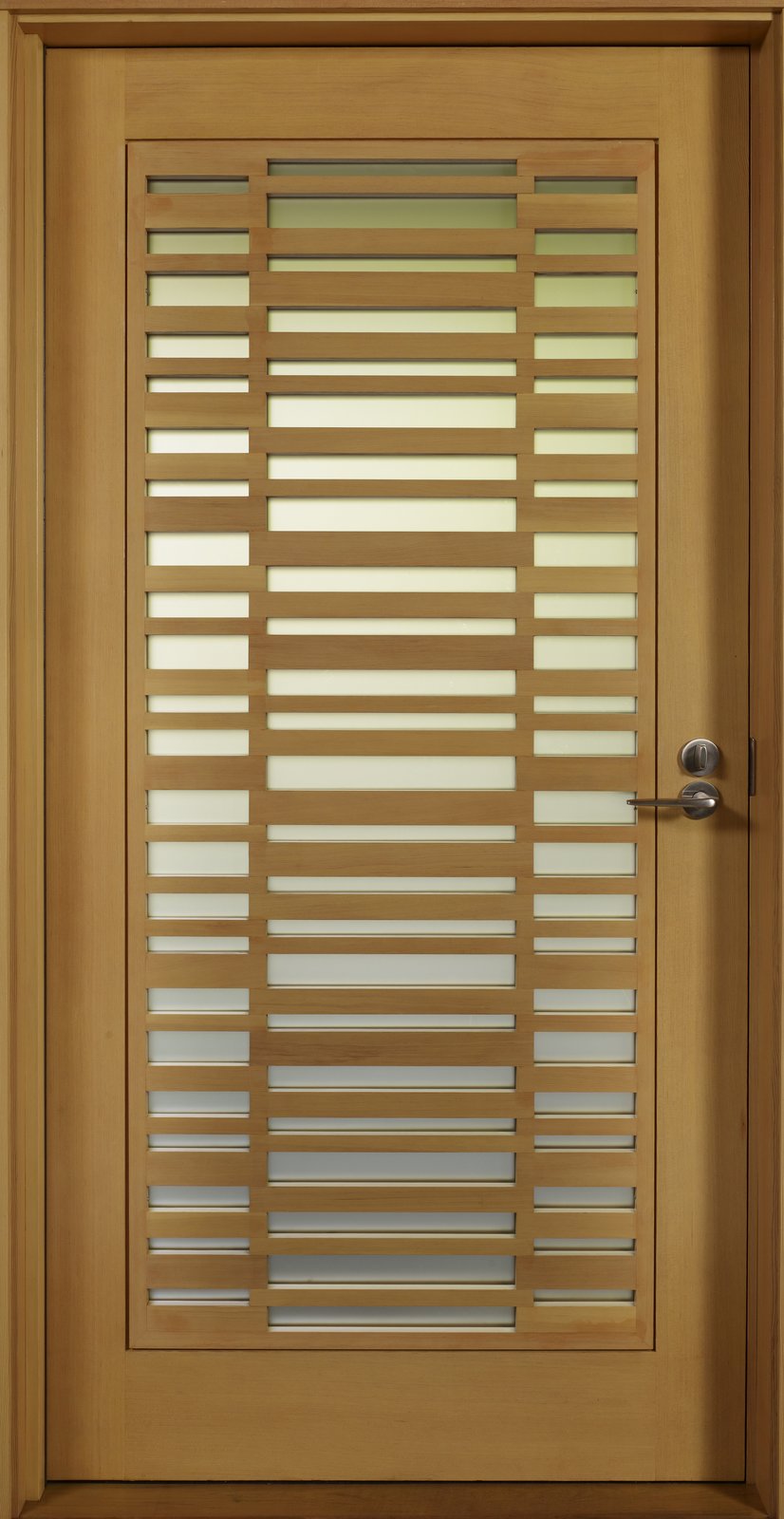 Detail of custom front door in Douglas Fir